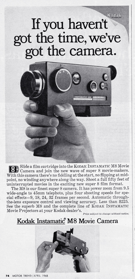 68 Kodak Instamatic Super 8 Camera Ad