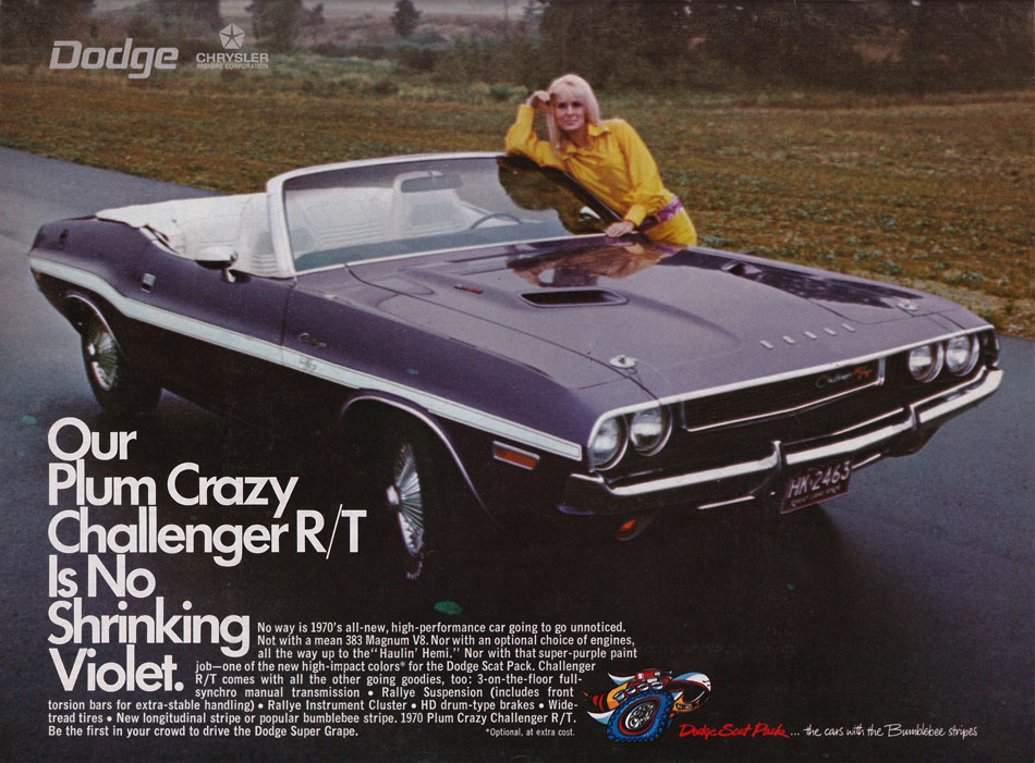 Plum Crazy 70 Challenger Dodge Scat Pack Ad