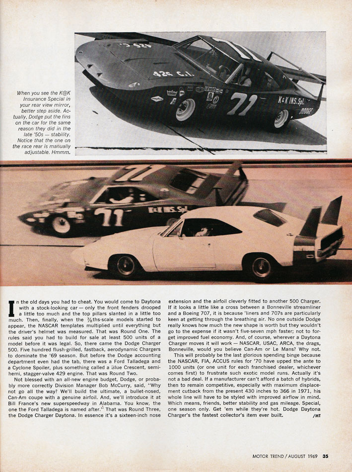 Super 69 Dodge Daytona Wing Car 2