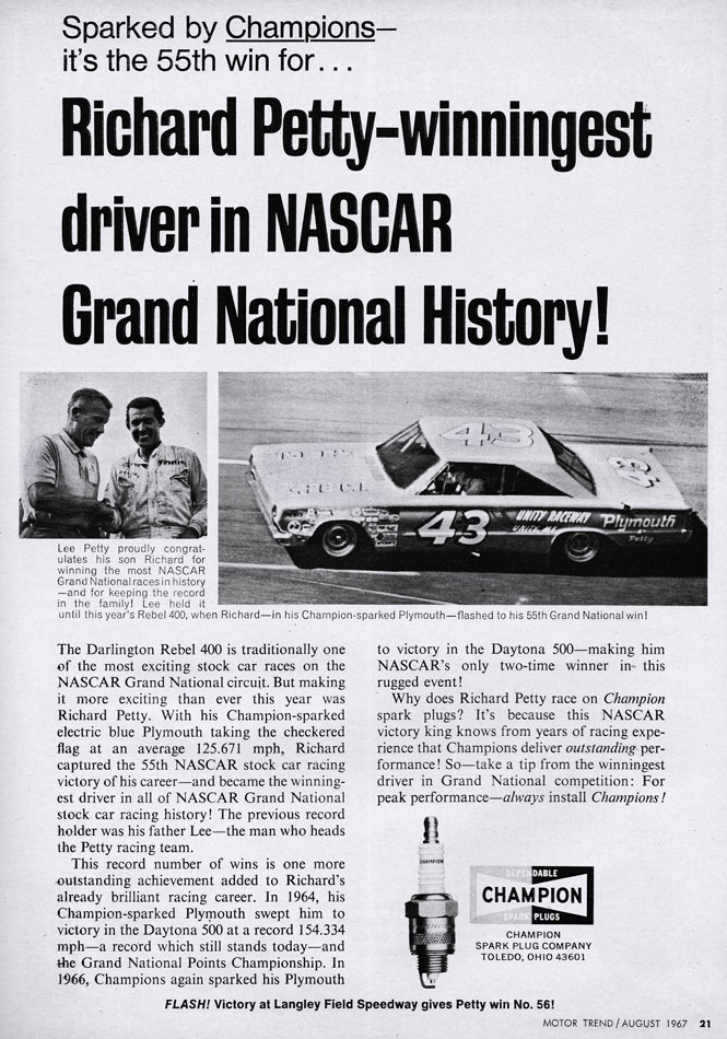 Richard Petty Winningest Driver In Nascar Ad