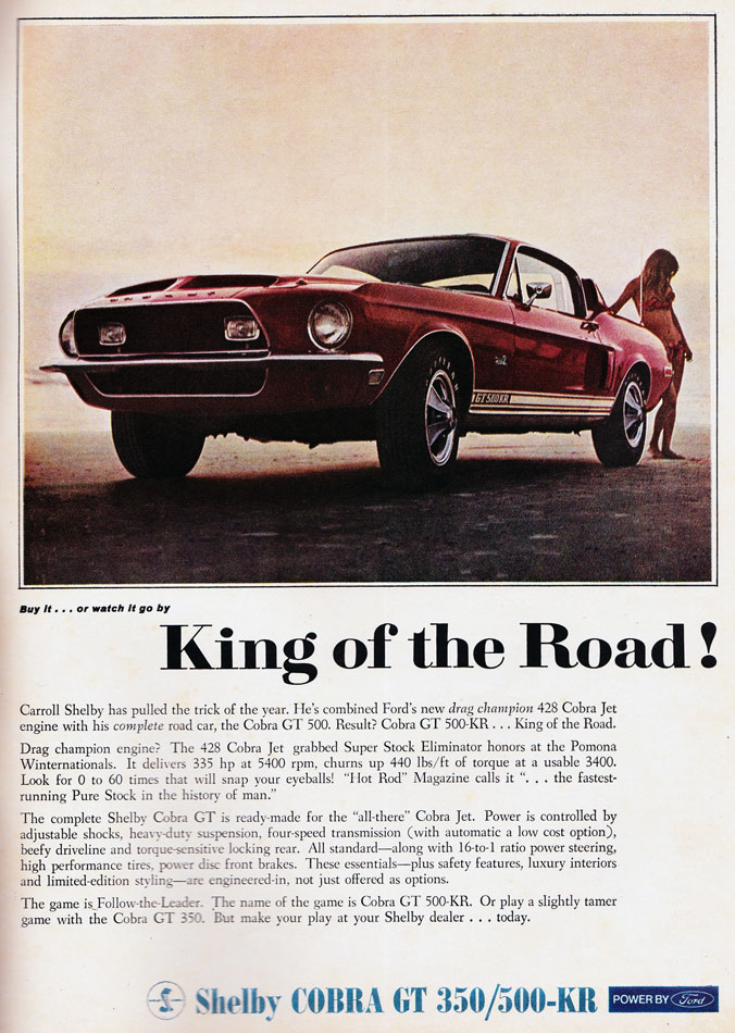 68 Shelby Cobra GT500-KR King Of The Road Ad